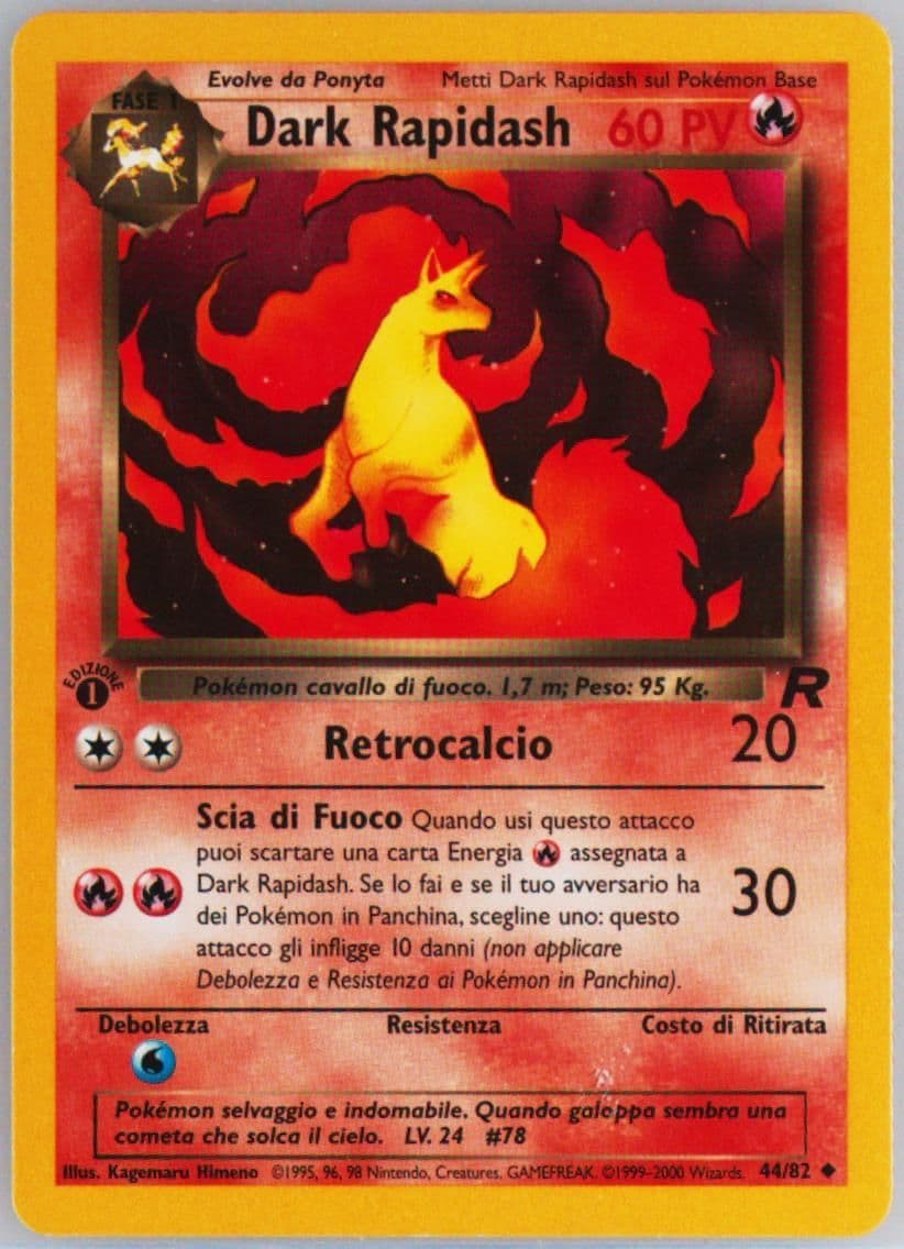 Dark Rapidash 1st Edition (44) 2001 Pokemon Italian Rocket
