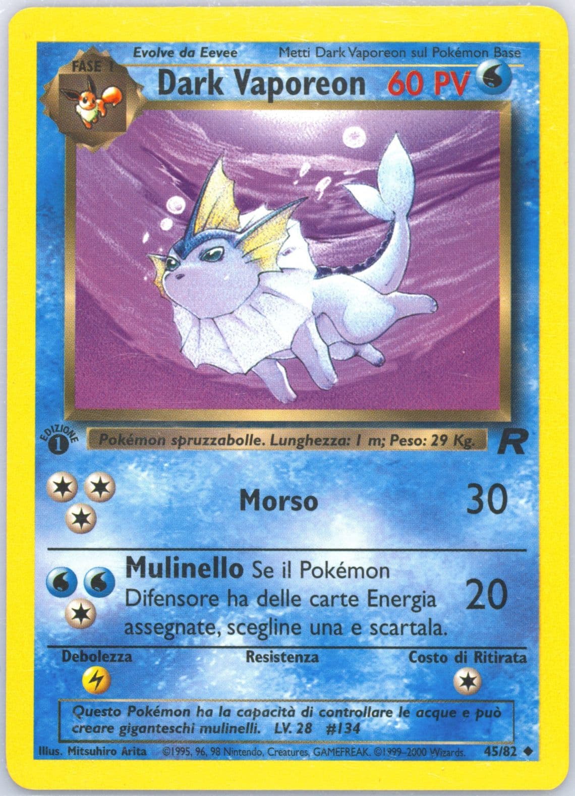 Dark Vaporeon 1st Edition (45) 2001 Pokemon Italian Rocket