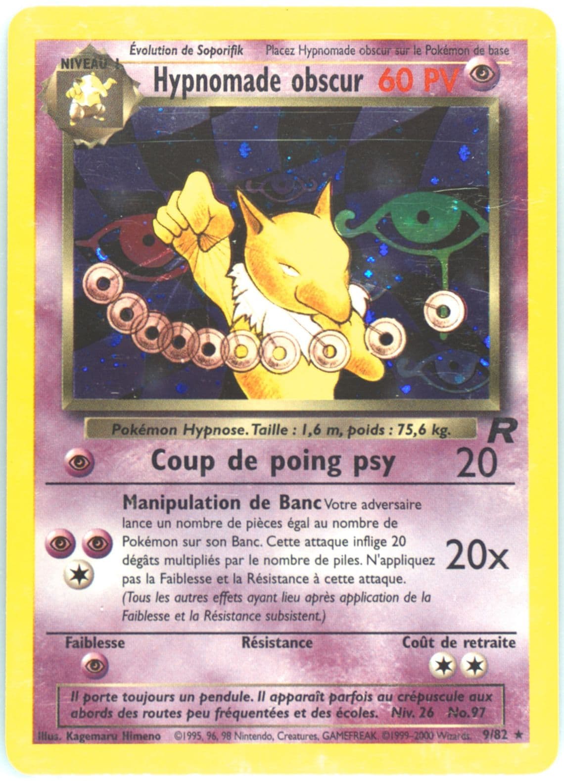 Hypnomade Obscur-Holo (9) 2001 Pokemon French Rocket