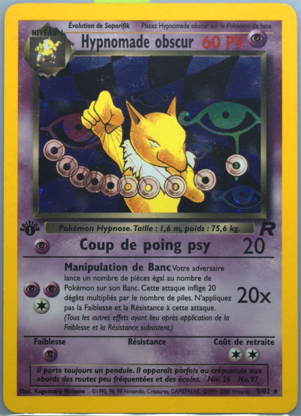Hypnomade Obscur-Holo 1st Edition (9) 2001 Pokemon French Rocket
