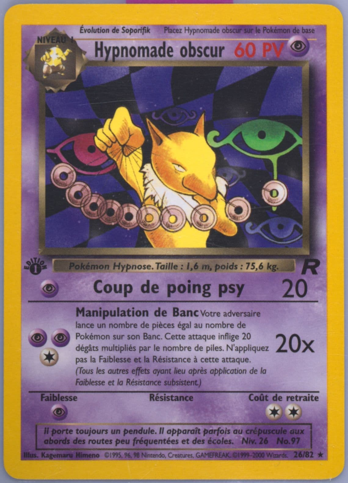 Hypnomade Obscur 1st Edition (26) 2001 Pokemon French Rocket