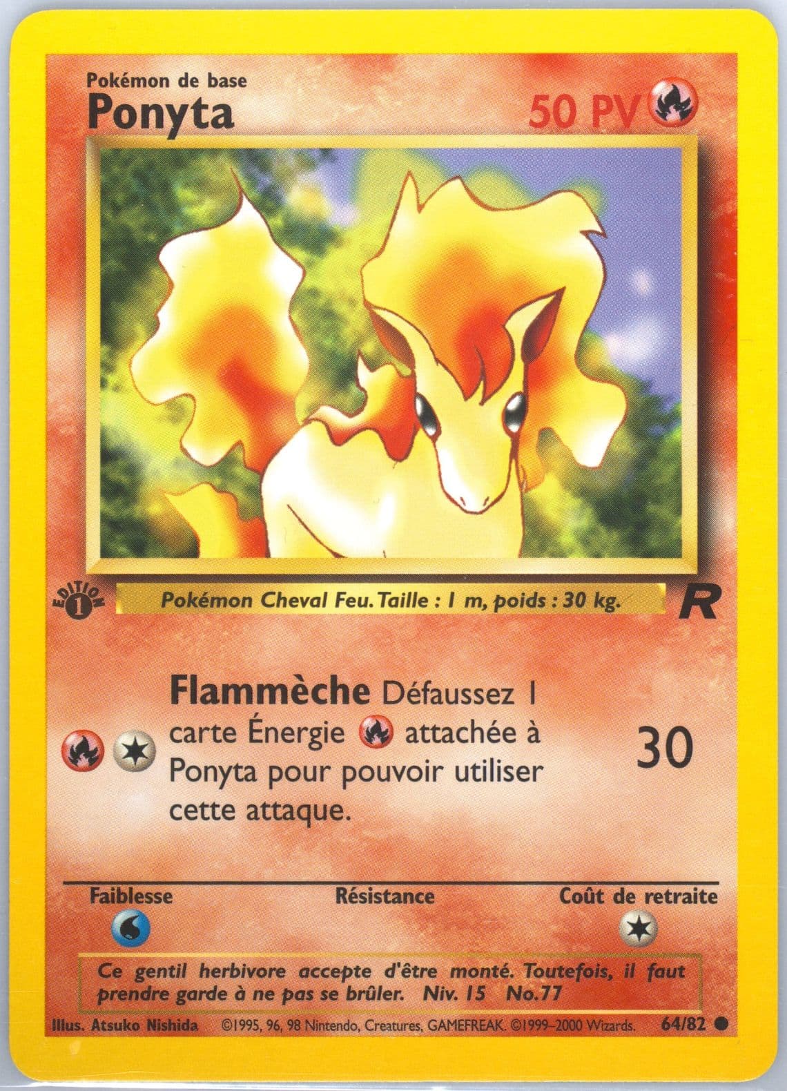 Ponyta 1st Edition (64) 2001 Pokemon French Rocket
