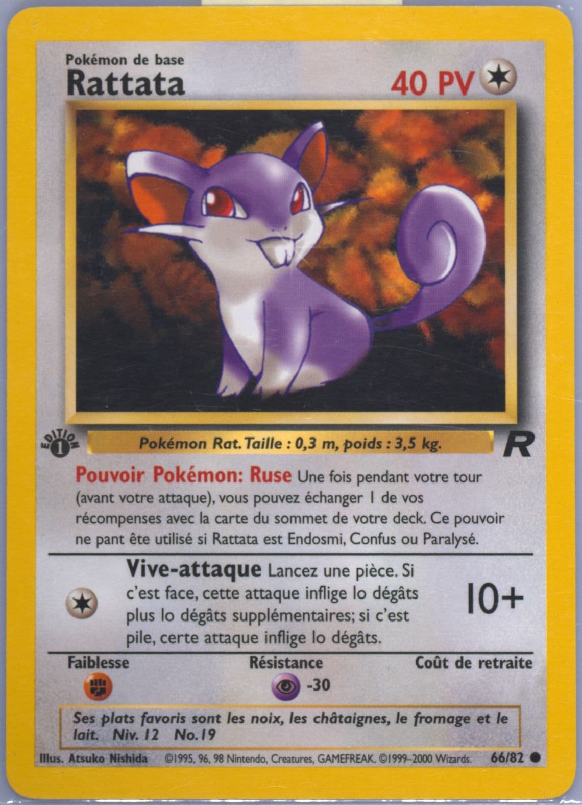 Rattata 1st Edition (66) 2001 Pokemon French Rocket
