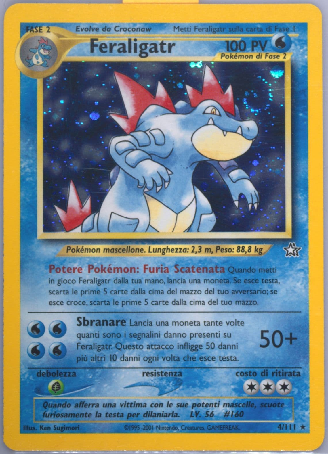 Feraligatr-Holo (4) 2001 Pokemon Italian Neo Genesis