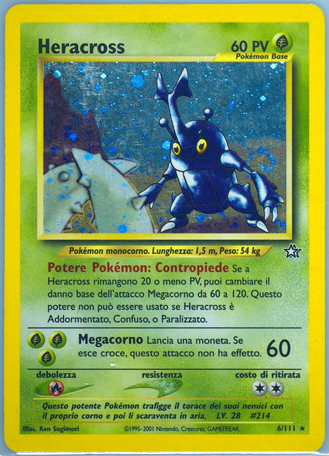 Heracross-Holo (6) 2001 Pokemon Italian Neo Genesis
