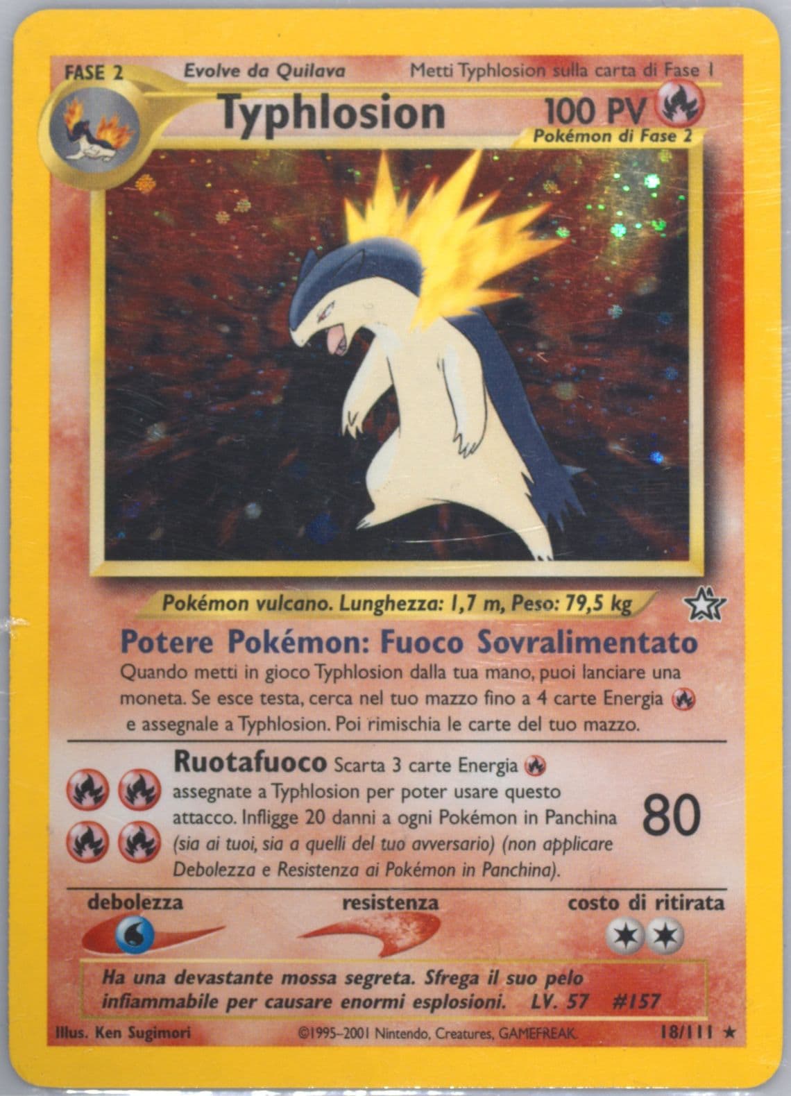 Typhlosion-Holo (18) 2001 Pokemon Italian Neo Genesis