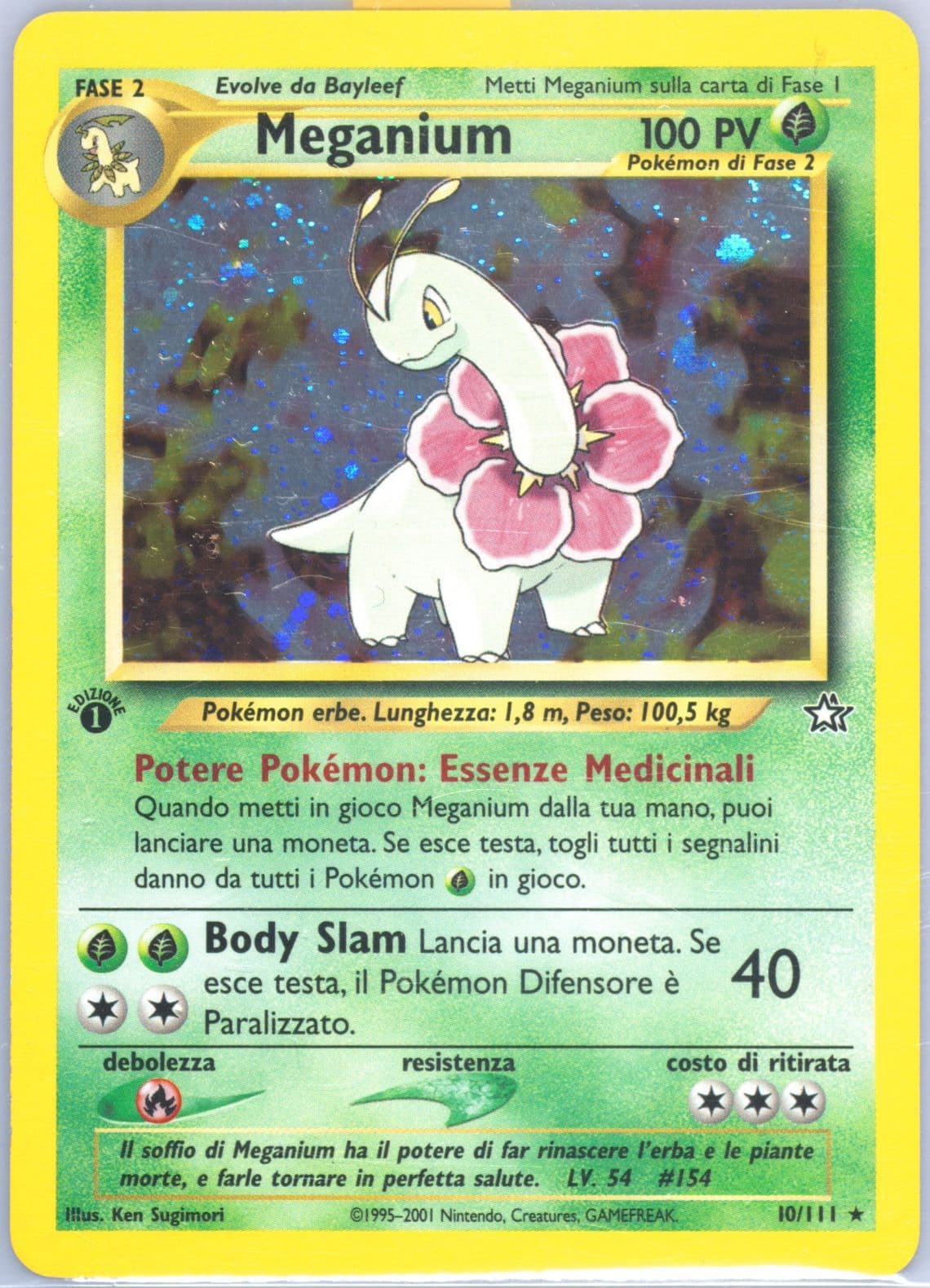 Meganium-Holo 1st Edition (10) 2001 Pokemon Italian Neo Genesis