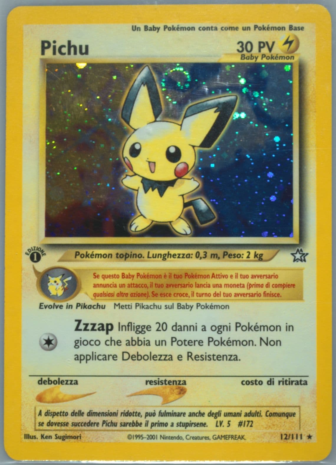 Pichu-Holo 1st Edition (12) 2001 Pokemon Italian Neo Genesis