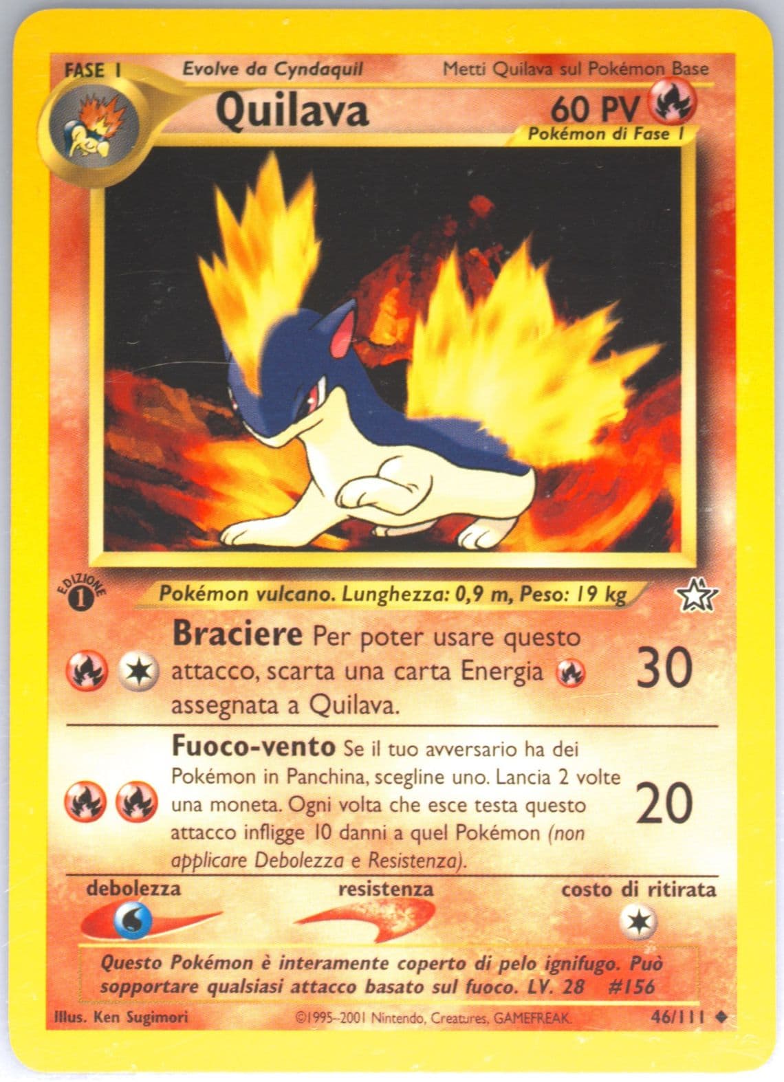 Quilava 1st Edition (46) 2001 Pokemon Italian Neo Genesis