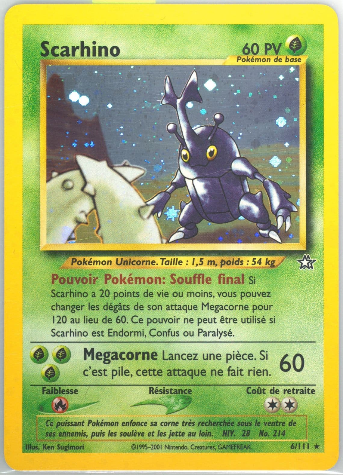 Scarhino-Holo (6) 2001 Pokemon French Neo Genesis