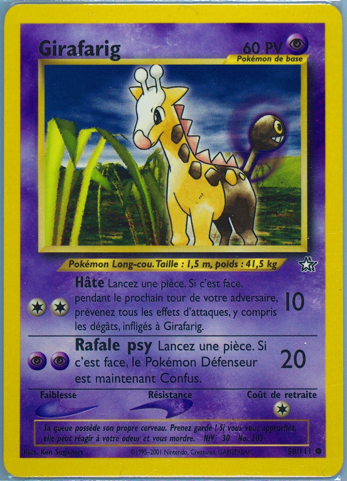Girafarig (58) 2001 Pokemon French Neo Genesis
