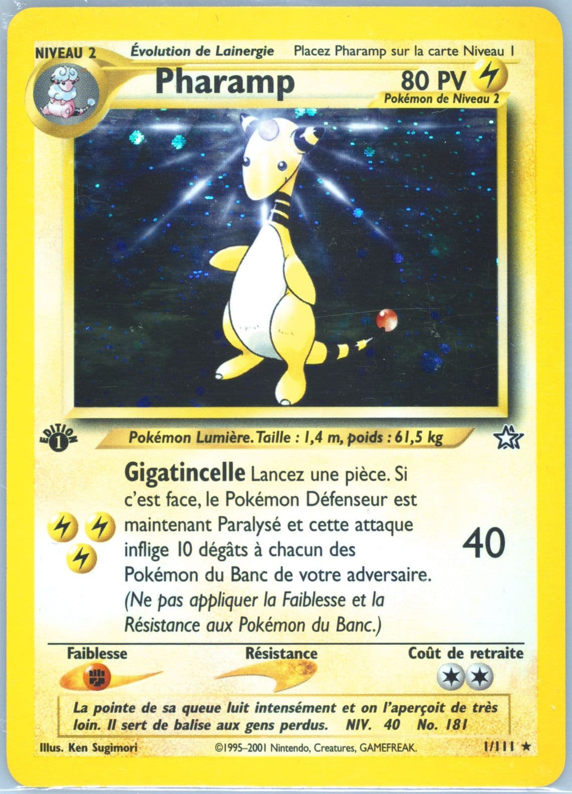 Pharamp-Holo 1st Edition (1) 2001 Pokemon French Neo Genesis