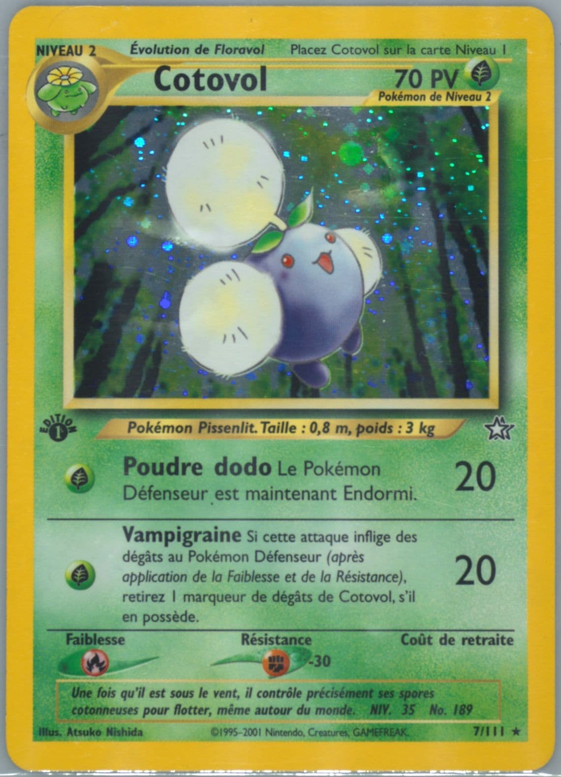 Cotovol-Holo 1st Edition (7) 2001 Pokemon French Neo Genesis