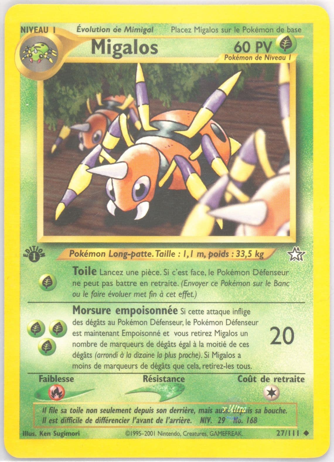 Migalos 1st Edition (27) 2001 Pokemon French Neo Genesis