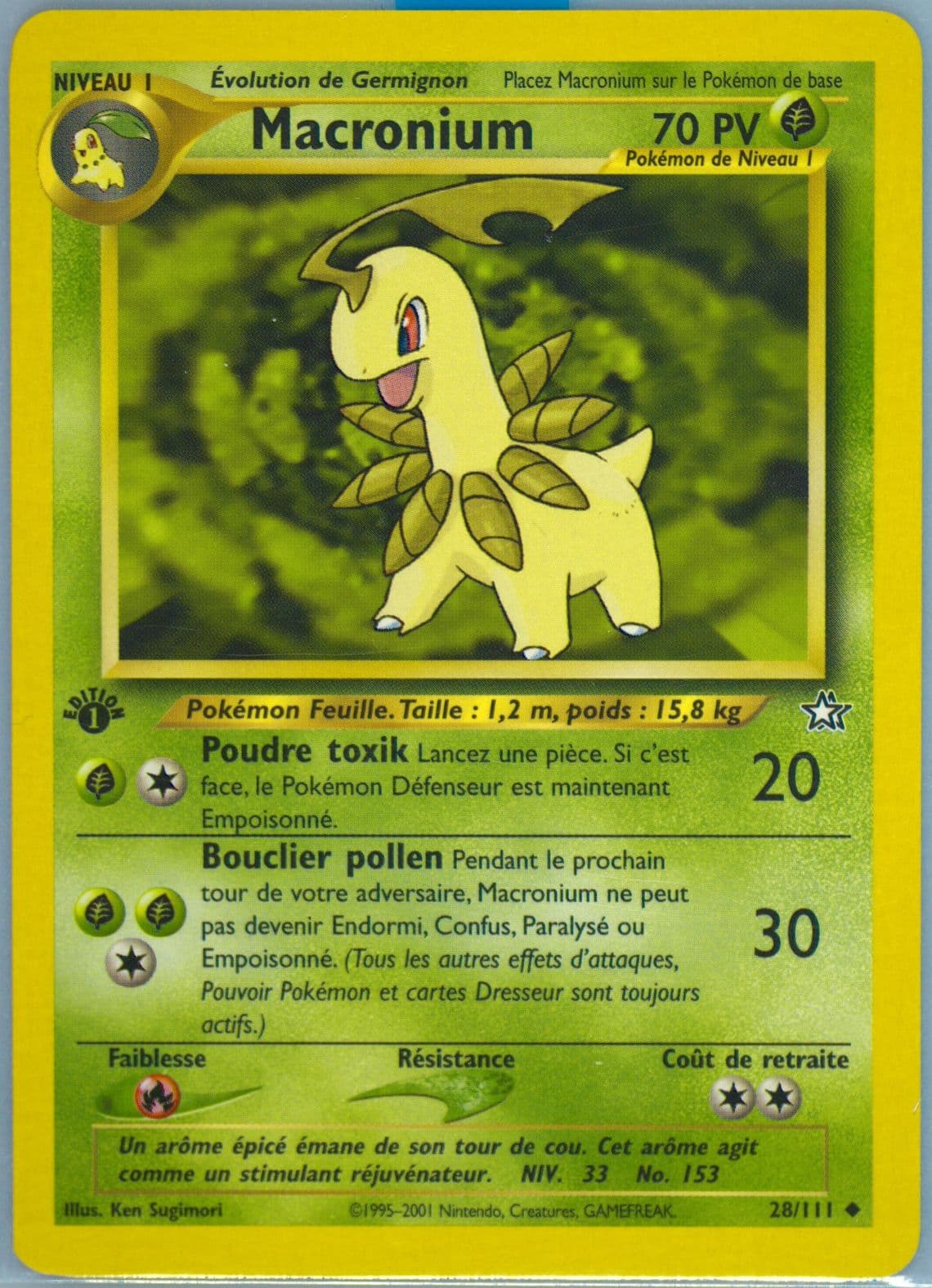 Macronium 1st Edition (28) 2001 Pokemon French Neo Genesis