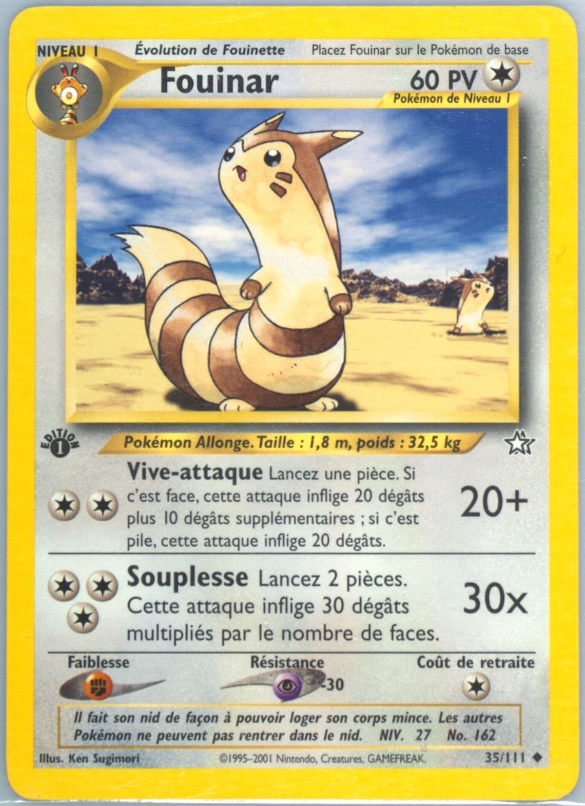 Fouinar 1st Edition (35) 2001 Pokemon French Neo Genesis