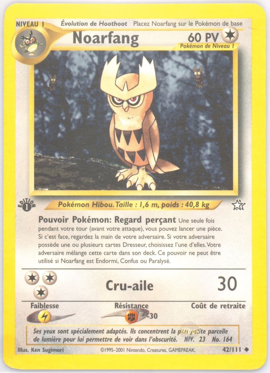 Noarfang 1st Edition (42) 2001 Pokemon French Neo Genesis
