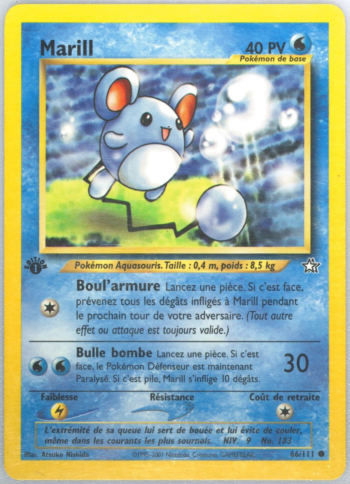 Marill 1st Edition (66) 2001 Pokemon French Neo Genesis