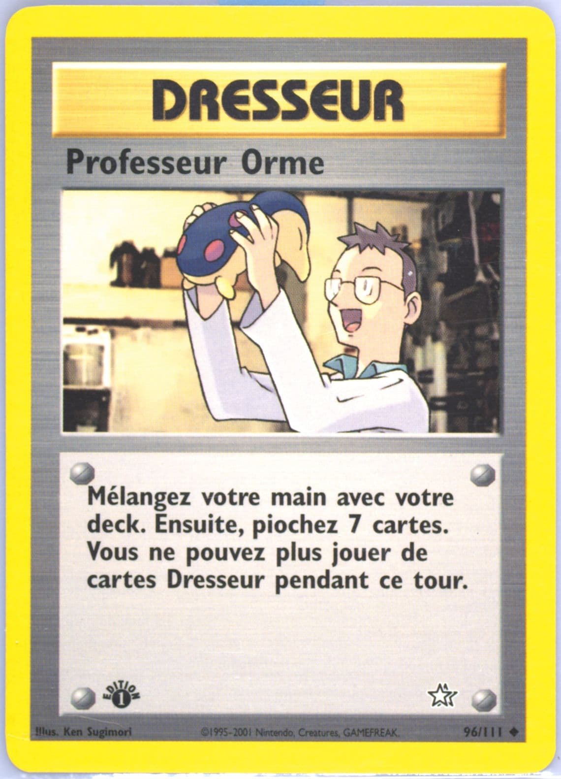 Professeur Orme 1st Edition (96) 2001 Pokemon French Neo Genesis