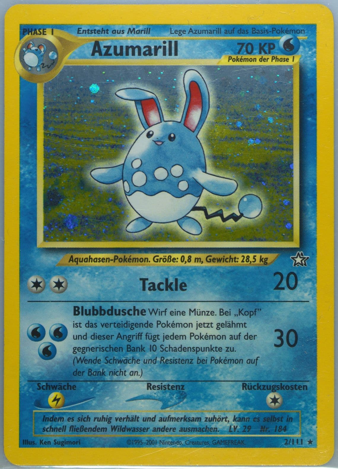 Azumarill-Holo (2) 2001 Pokemon German Neo Genesis
