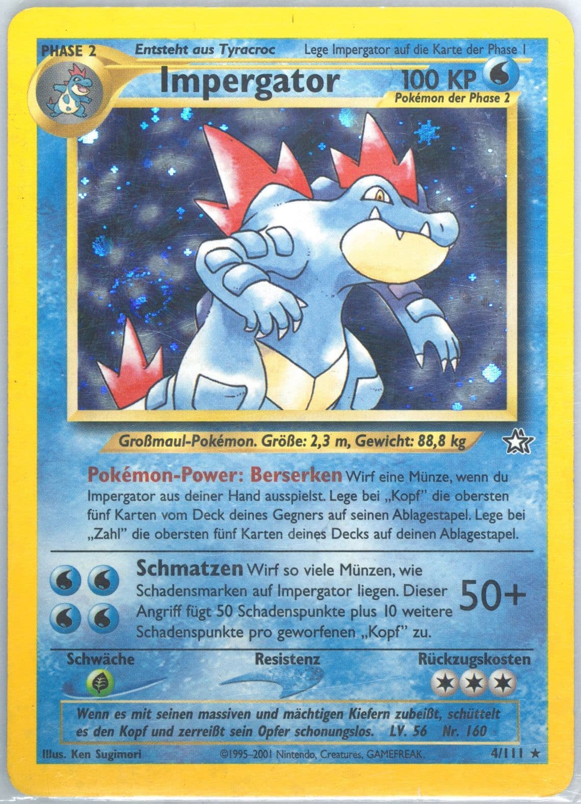 Impergator-Holo (4) 2001 Pokemon German Neo Genesis