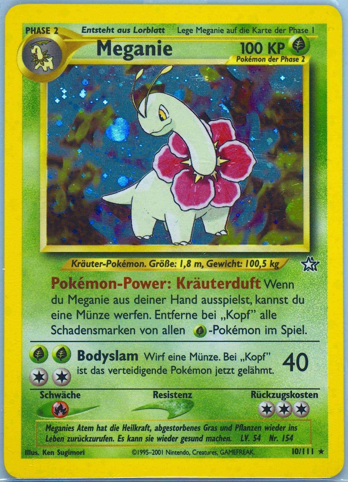 Meganie-Holo (10) 2001 Pokemon German Neo Genesis