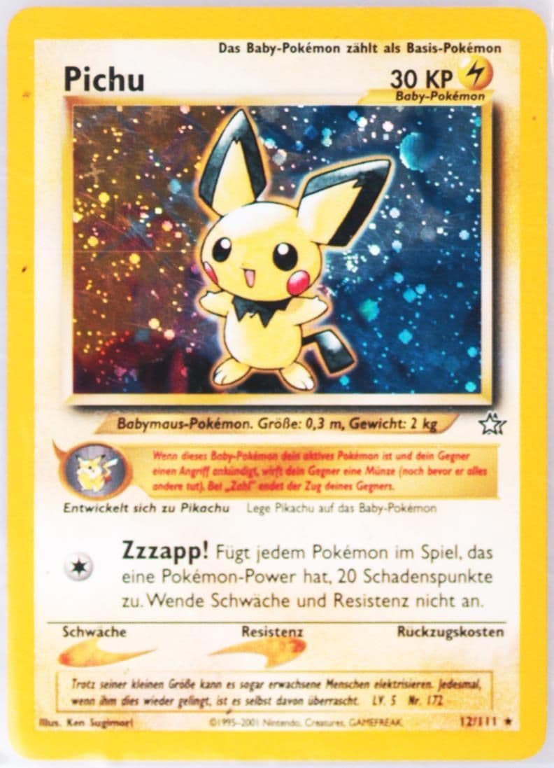 Pichu-Holo (12) 2001 Pokemon German Neo Genesis