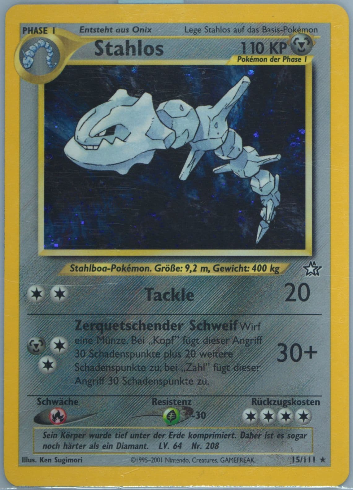 Stahlos-Holo (15) 2001 Pokemon German Neo Genesis