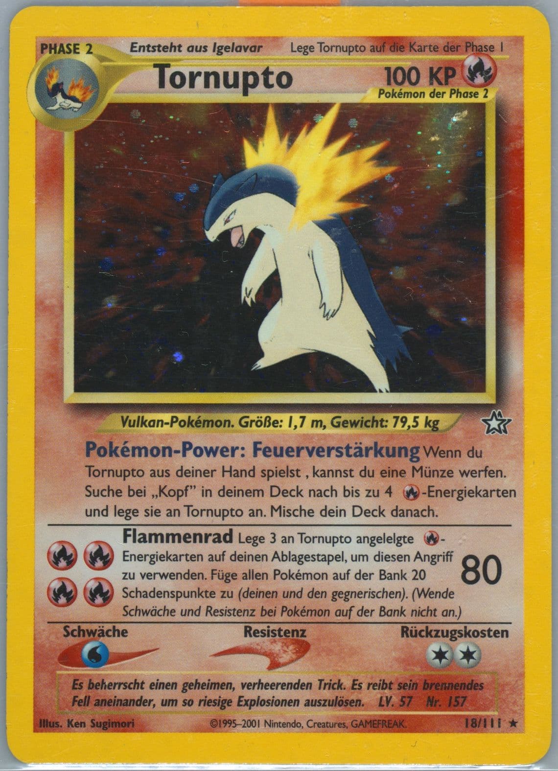 Tornupto-Holo (18) 2001 Pokemon German Neo Genesis