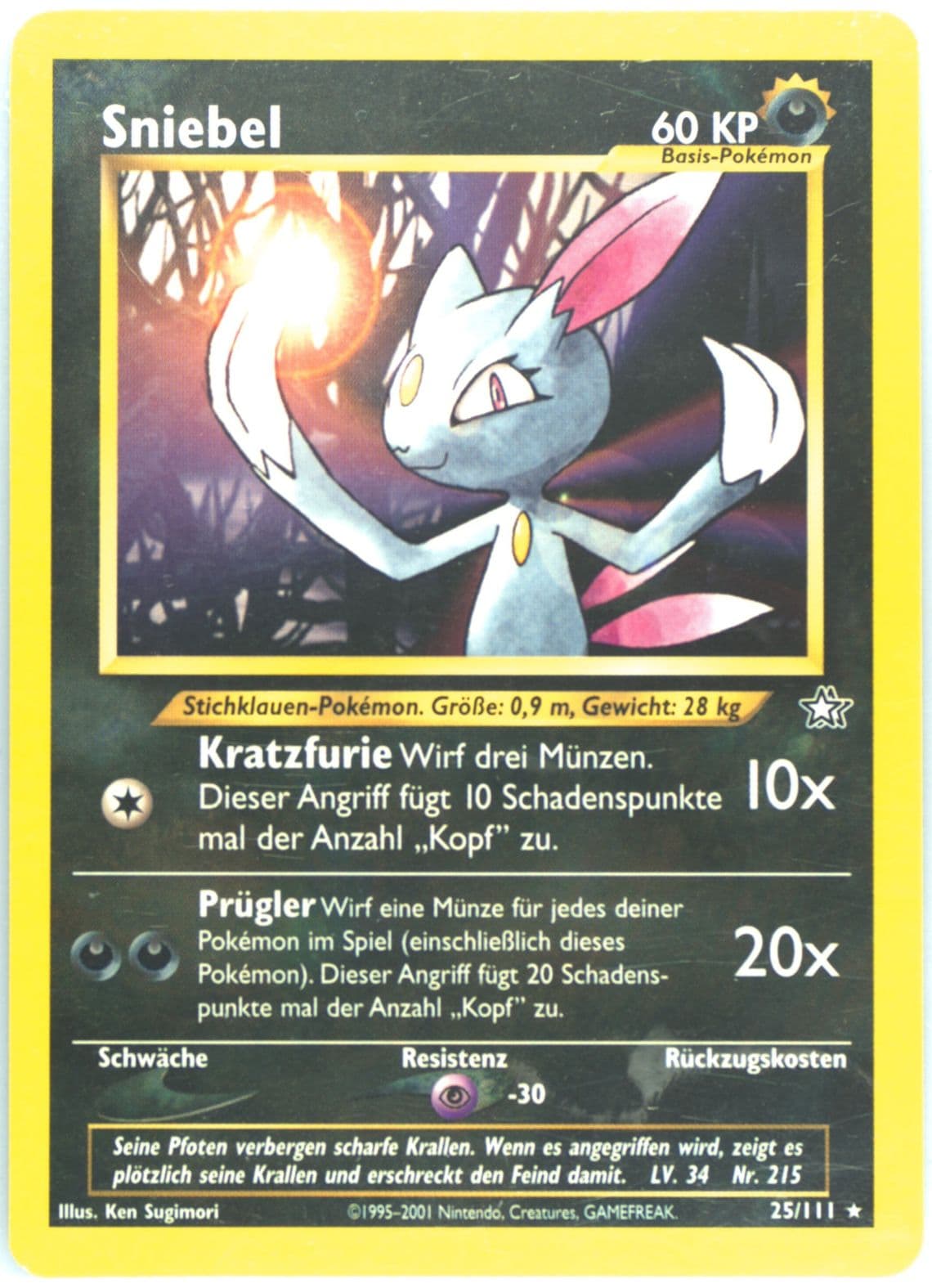 Sniebel (25) 2001 Pokemon German Neo Genesis