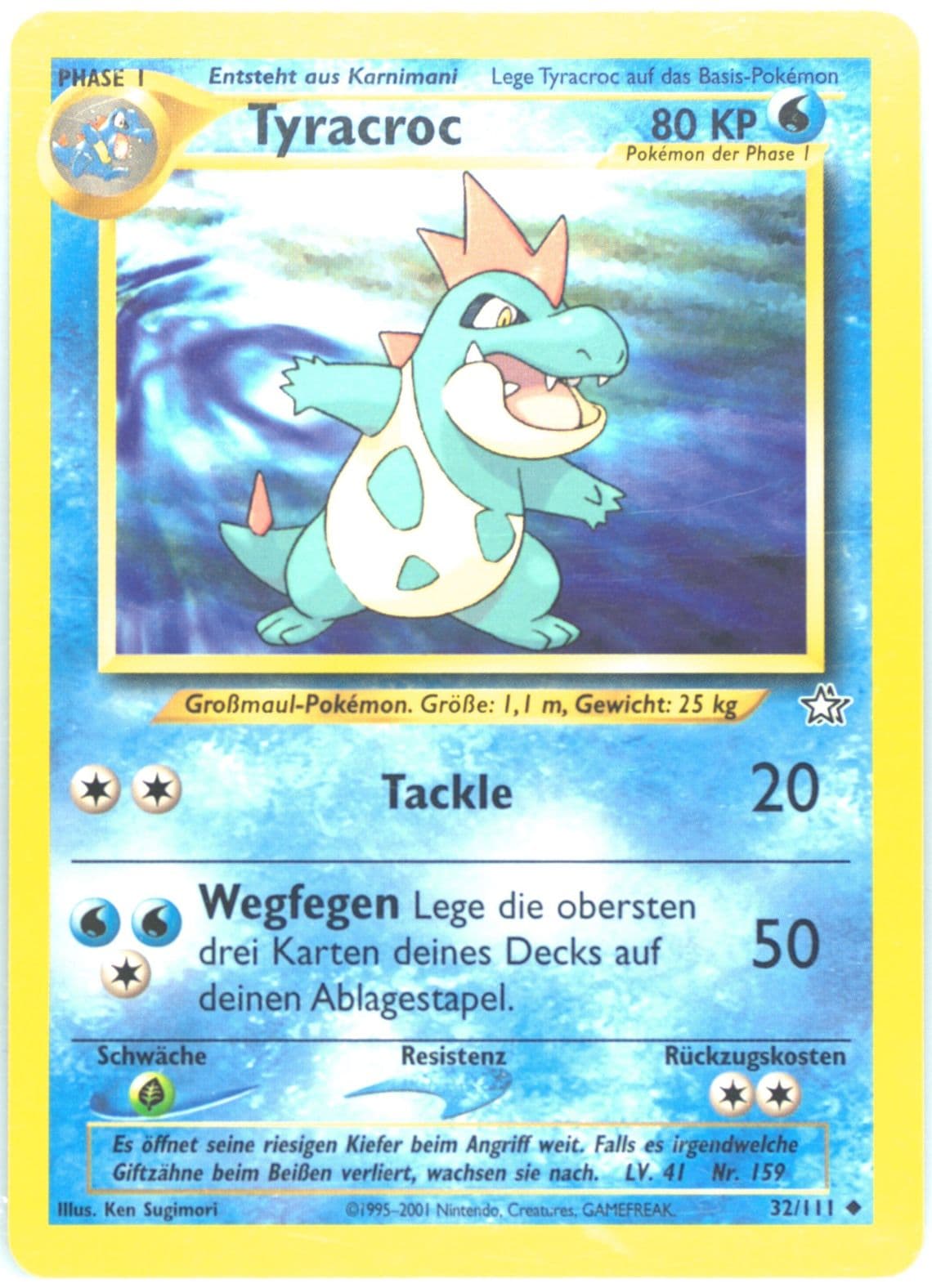 Tyracroc (32) 2001 Pokemon German Neo Genesis