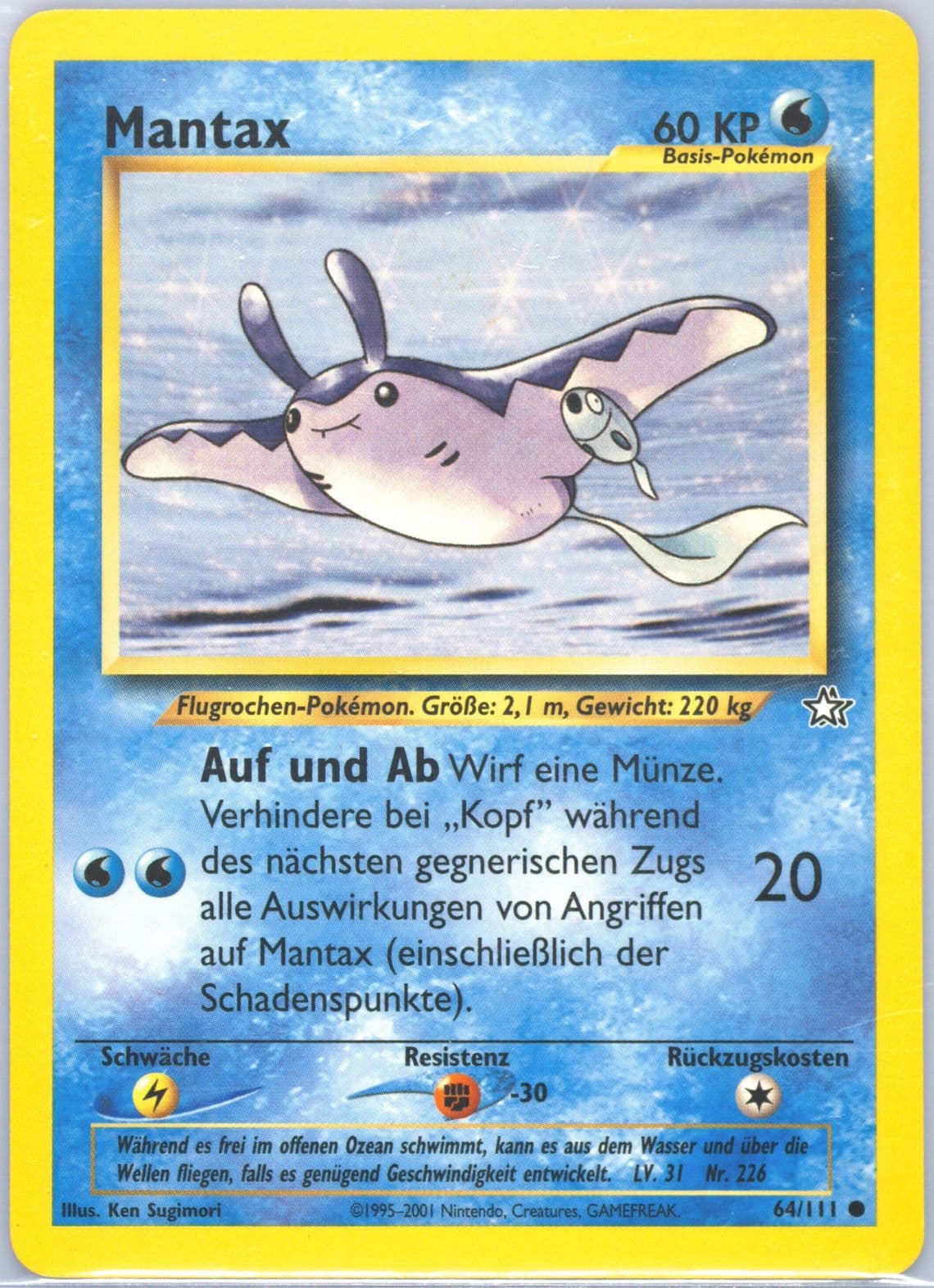 Mantax (64) 2001 Pokemon German Neo Genesis
