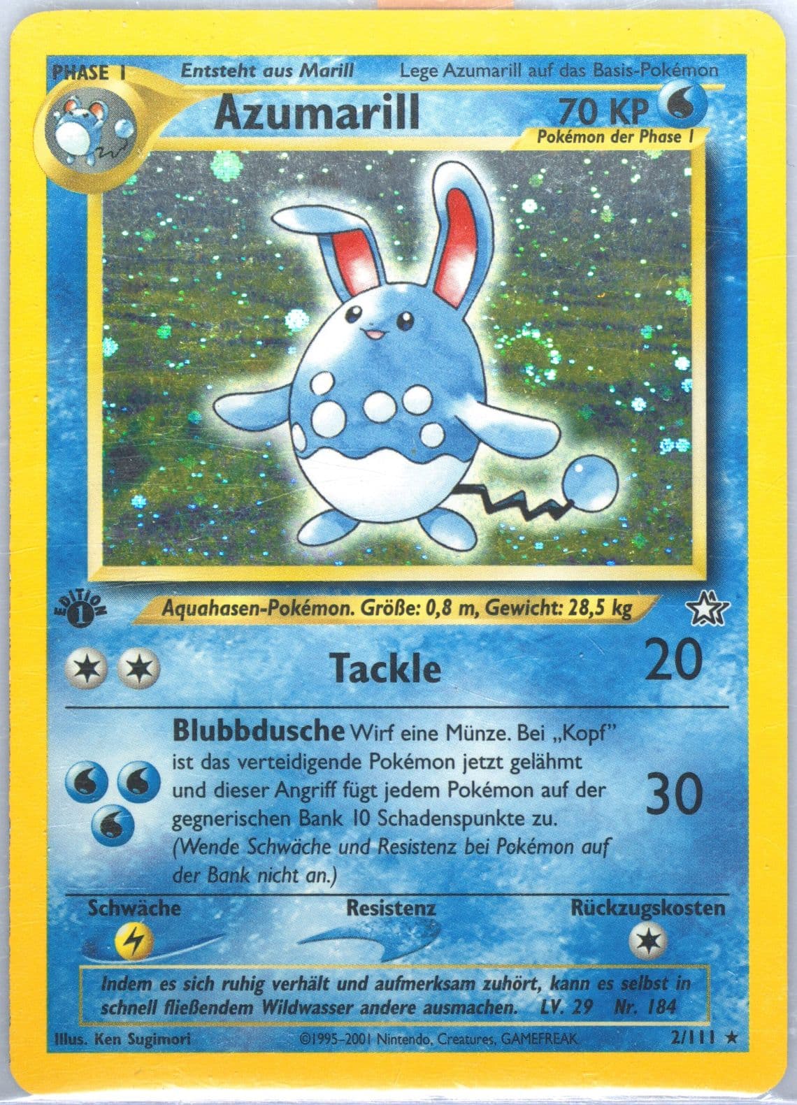 Azumarill-Holo 1st Edition (2) 2001 Pokemon German Neo Genesis