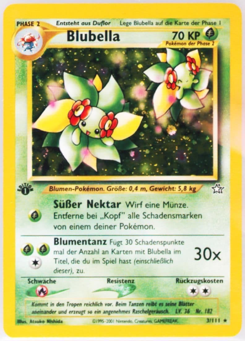 Blubella-Holo 1st Edition (3) 2001 Pokemon German Neo Genesis