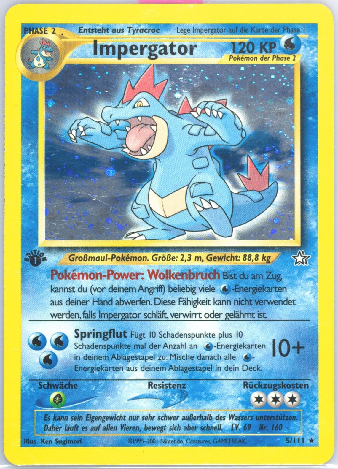 Impergator-Holo 1st Edition (5) 2001 Pokemon German Neo Genesis