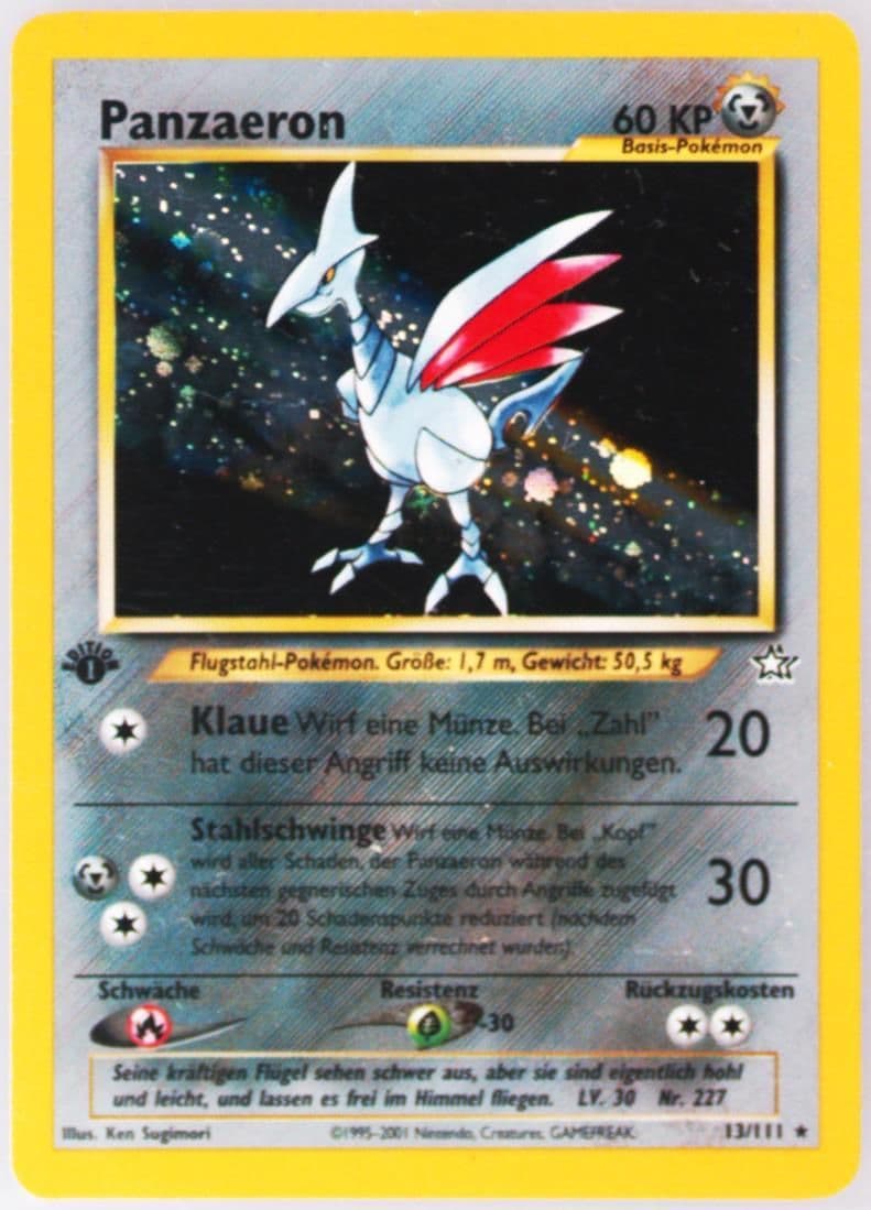 Panzaeron-Holo 1st Edition (13) 2001 Pokemon German Neo Genesis
