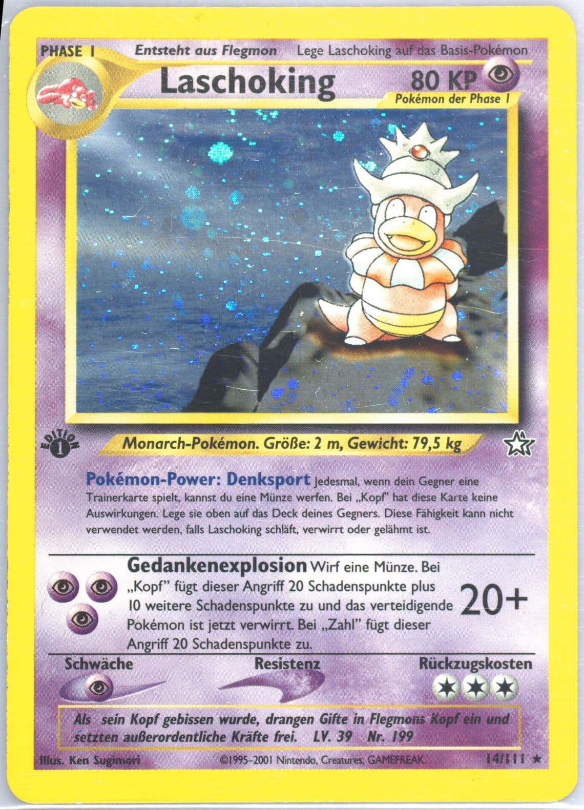 Laschoking-Holo 1st Edition (14) 2001 Pokemon German Neo Genesis