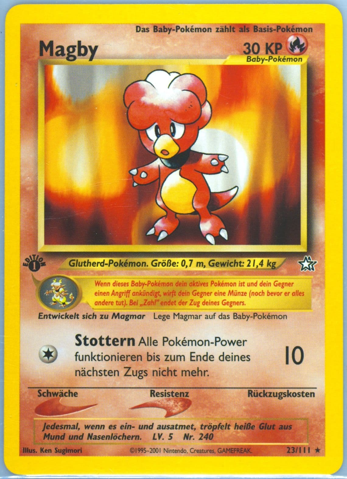 Magby 1st Edition (23) 2001 Pokemon German Neo Genesis