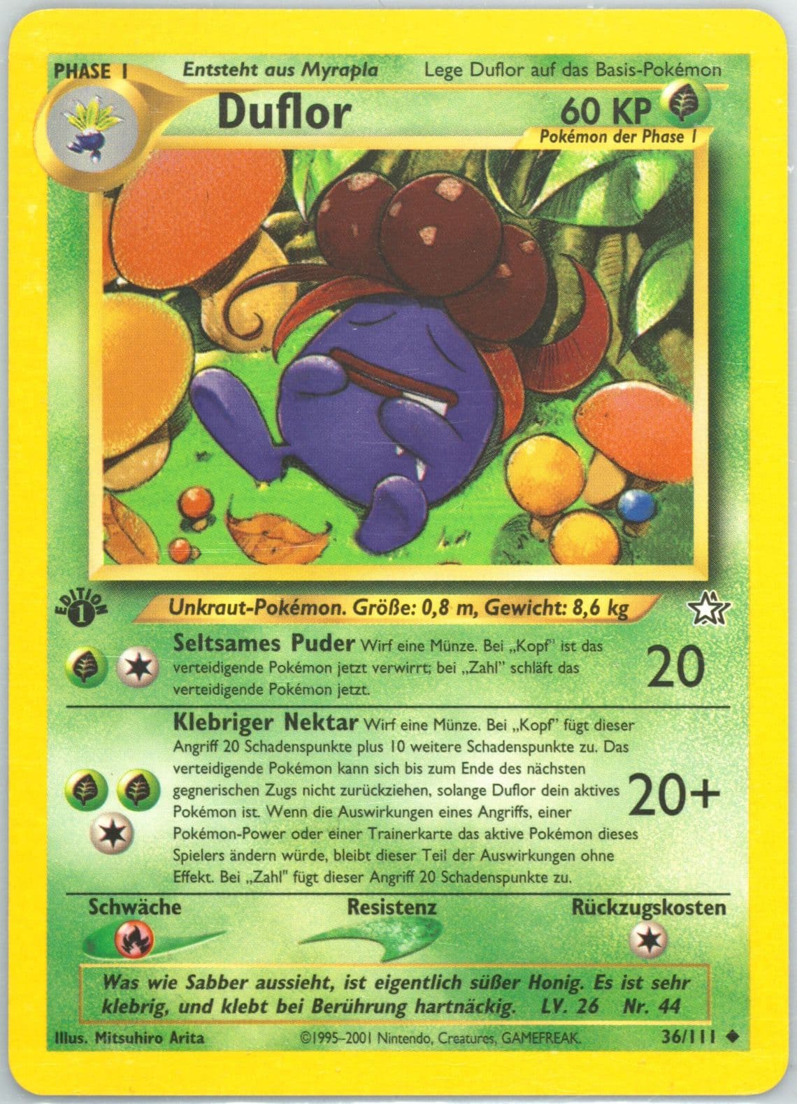 Duflor 1st Edition (36) 2001 Pokemon German Neo Genesis