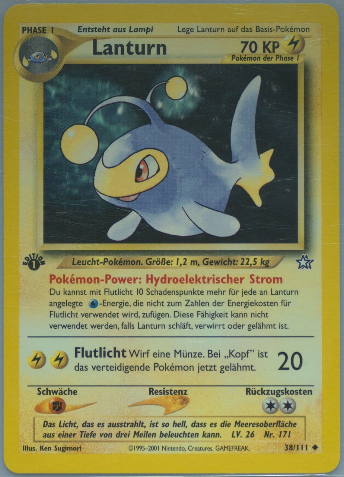 Lanturn 1st Edition (38) 2001 Pokemon German Neo Genesis
