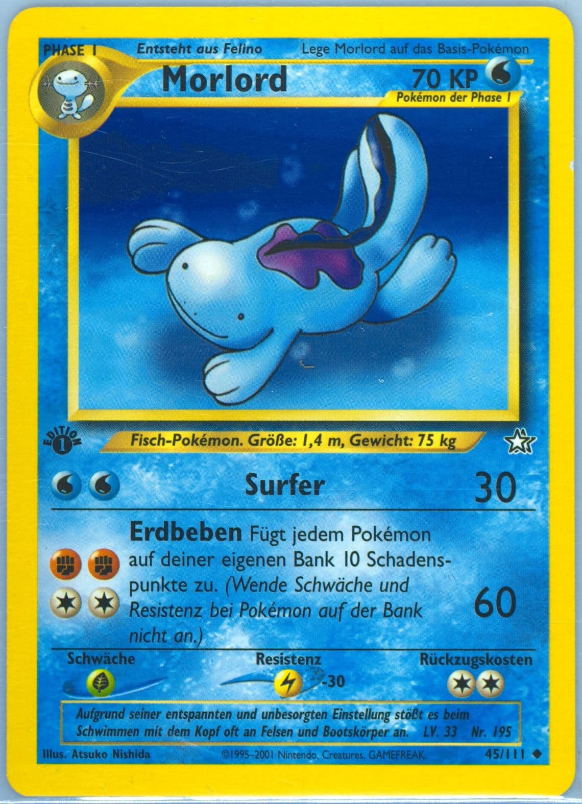 Morlord 1st Edition (45) 2001 Pokemon German Neo Genesis
