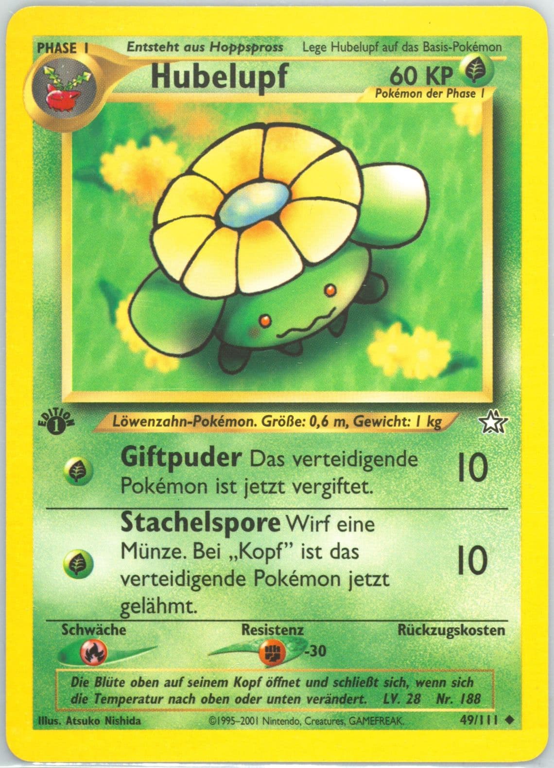 Hubelupf 1st Edition (49) 2001 Pokemon German Neo Genesis