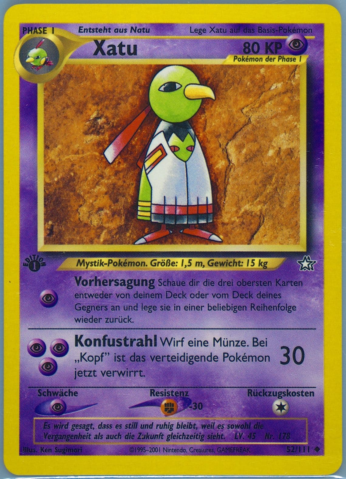 Xatu 1st Edition (52) 2001 Pokemon German Neo Genesis