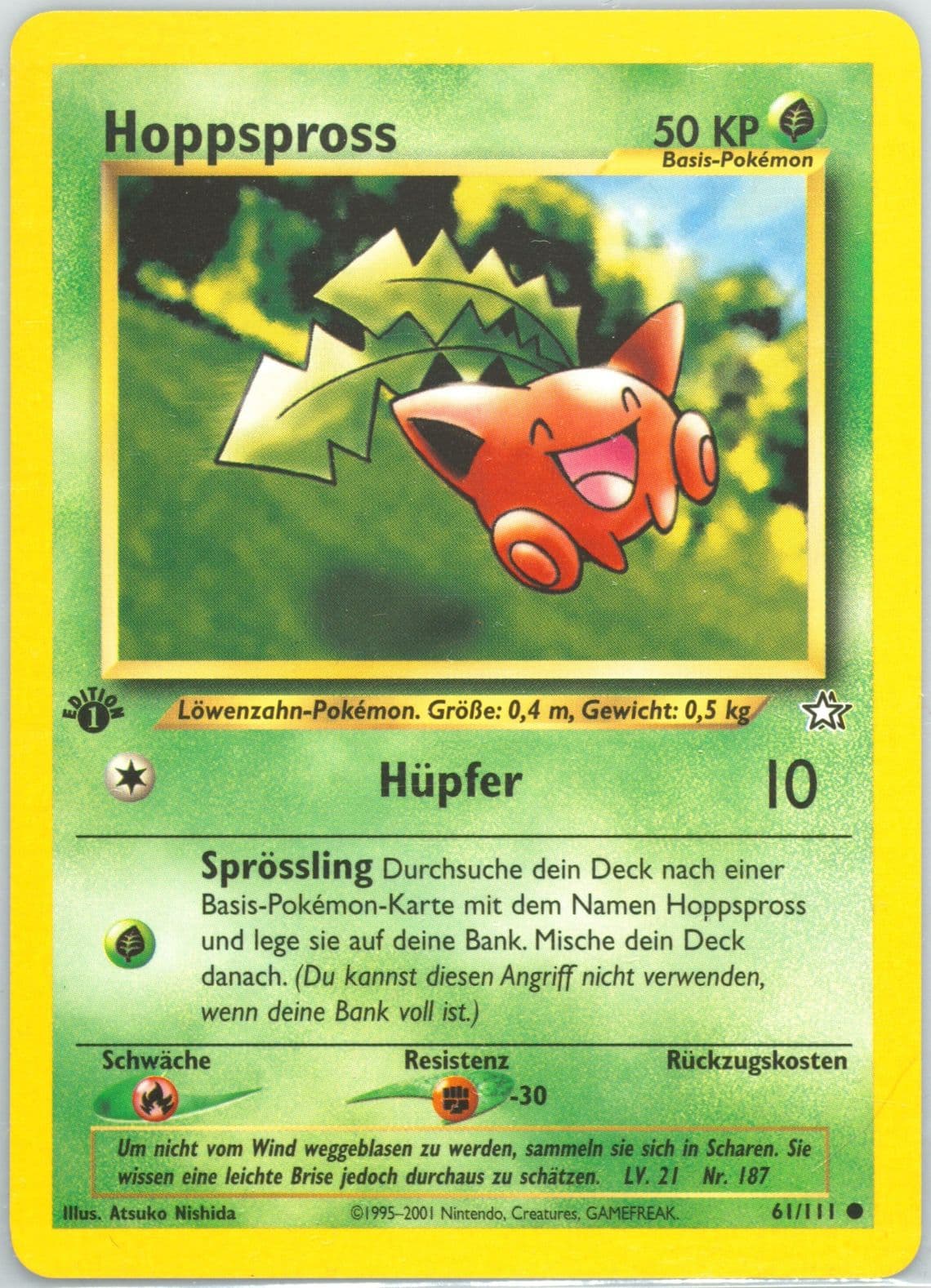 Hoppspross 1st Edition (61) 2001 Pokemon German Neo Genesis