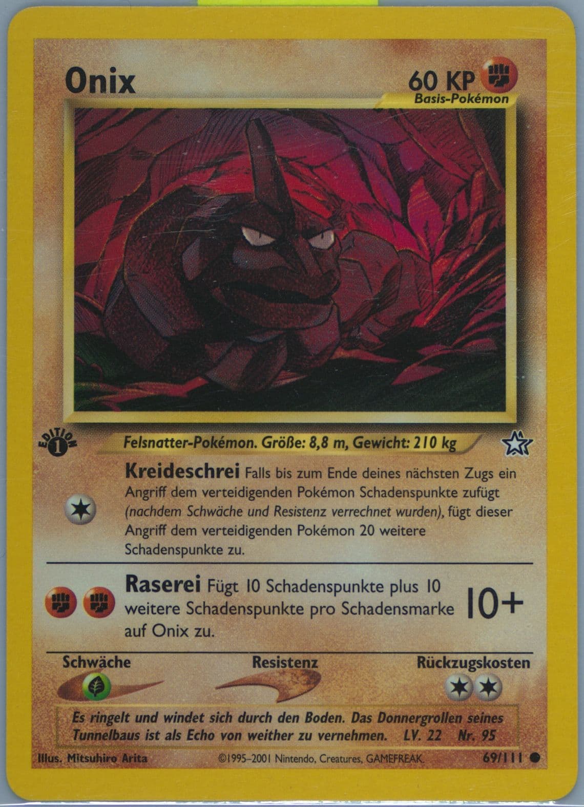 Onix 1st Edition (69) 2001 Pokemon German Neo Genesis