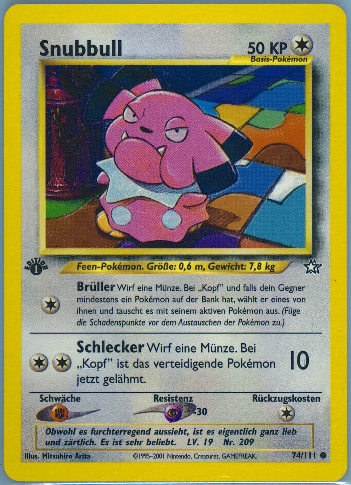 Snubbull 1st Edition (74) 2001 Pokemon German Neo Genesis