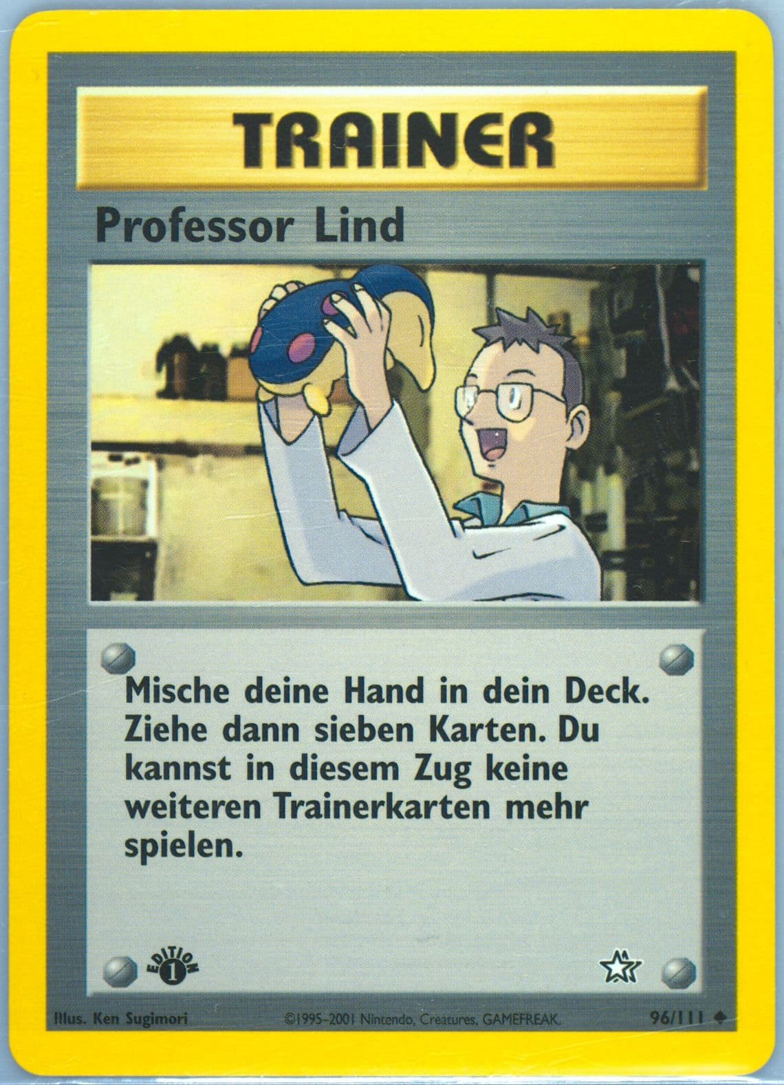 Professor Lind 1st Edition (96) 2001 Pokemon German Neo Genesis