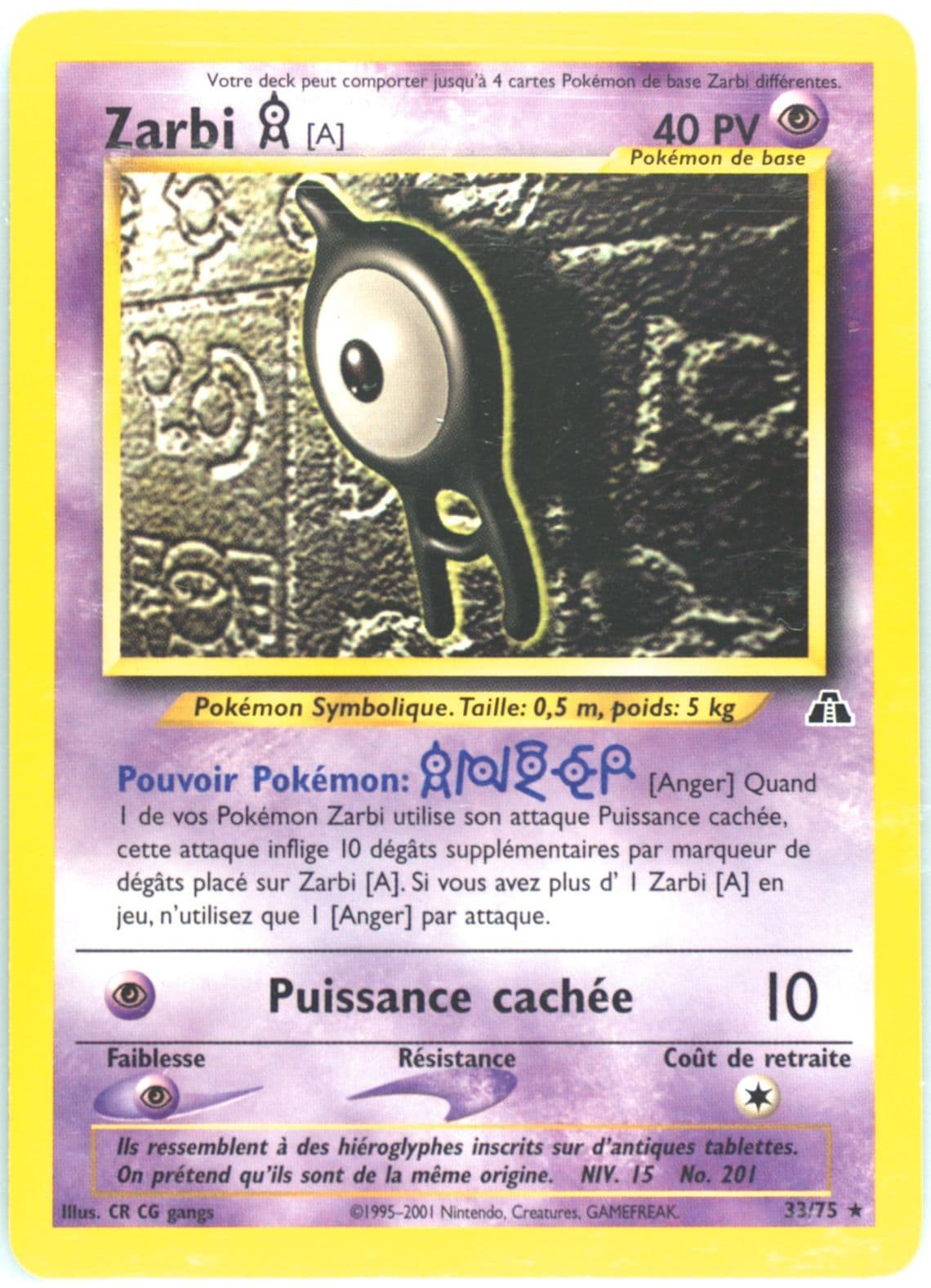 Zarbi A French (33) 2001 Pokemon Neo Discovery