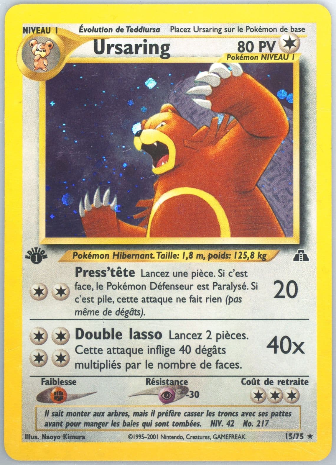 Ursaring-Holo French-1st Edition (15) 2001 Pokemon Neo Discovery