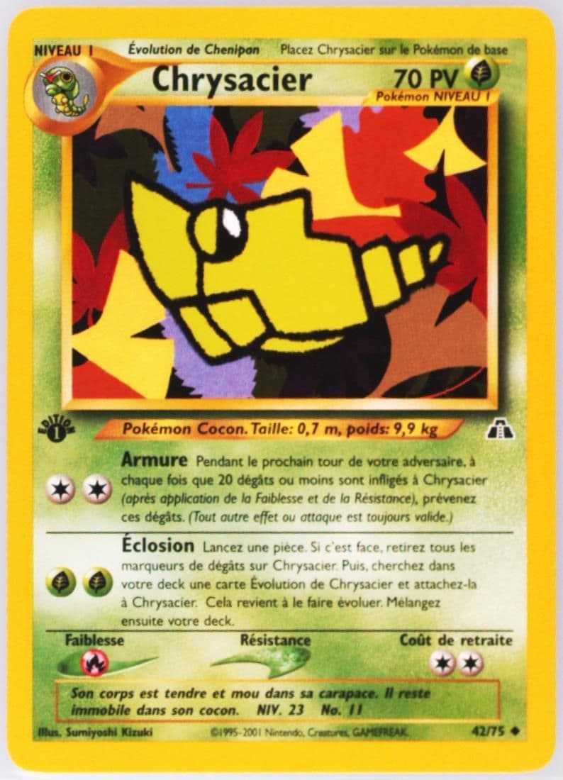 Chrysacier French-1st Edition (42) 2001 Pokemon Neo Discovery